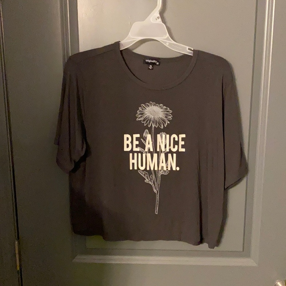 Be a nice human crop top